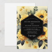 Canary Gloaming Flora Wedding 招待状 (正面/裏面)