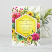 Canary Vibrant Botanical Wedding 招待状 (スタンド正面)
