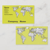 canary yellow地図書の図表 名刺 (正面/裏面)