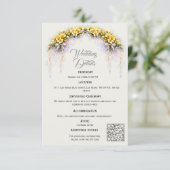 Canary Yellow Romantic Freesia  Floral Wedding エンクロージャーカード (スタンド正面)