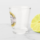Canary Yellow Romantic Freesia Floral Wedding ショットグラス (右)