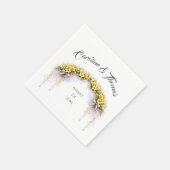 Canary Yellow Romantic Freesia  Floral Wedding スタンダードカクテルナプキン (角)