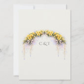 Canary Yellow Romantic Freesia  Floral Wedding セーブザデート (裏面)