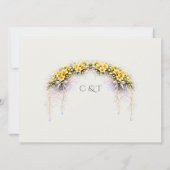 Canary Yellow Romantic Freesia  Floral Wedding セーブザデート (裏面)