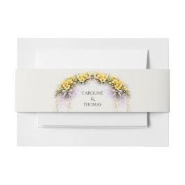 Canary Yellow Romantic Freesia  Floral Wedding 招待状ベリーバンド