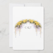 Canary Yellow Romantic Freesia  Floral Wedding 招待状 (裏面)