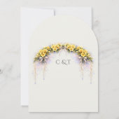 Canary Yellow Romantic Freesia  Floral Wedding 招待状 (裏面)