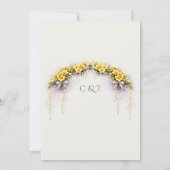 Canary Yellow Romantic Freesia  Floral Wedding 招待状 (裏面)