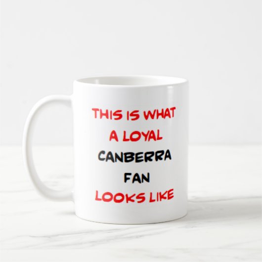canberra fan, loyal コーヒーマグカップ (左)