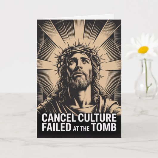 Cancel Culture Failed At The Tomb Easter Card  カード (小さな植物)