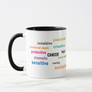 CANCERカラフル形質〔占星術の〕十二宮図名 マグカップ