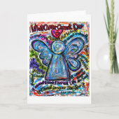 Cancer カラフル Angelグリーティングカードまたはノートカード カード (正面)