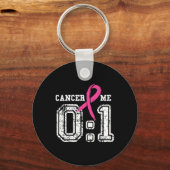 Cancer 0 Me 1シャツ乳がん認識度Surviv キーホルダー (正面)