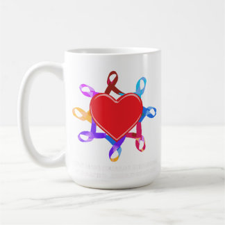 Cancer Awareness Heart Ribbon | Love Hope Courage  コーヒーマグカップ