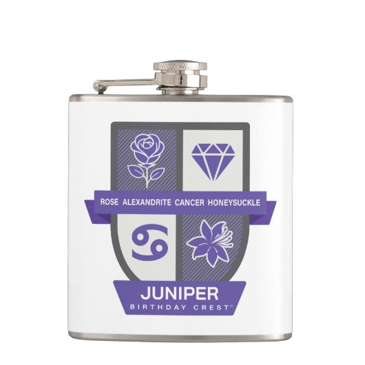 Cancer Birthday Crest™ for June 22-30 フラスク (正面)