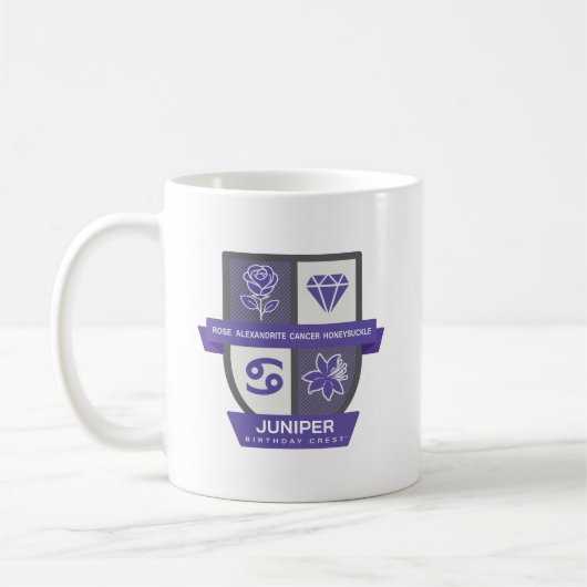 Cancer Birthday Crest™ for June 22-30 Mug コーヒーマグカップ (左)
