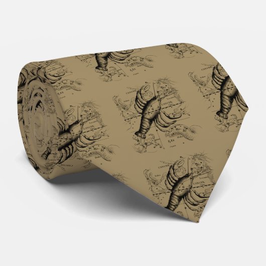 Cancer Constellation Hevelius 1690 June 21-July 22 ネクタイ (ロール)