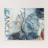 Cancer crab blue black zodiac astrology planets ジグソーパズル (横)