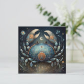 Cancer Crab Zodiac Astrology Mystical Birthday カード (スタンド正面)