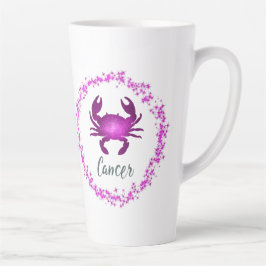 Cancer Crab Zodiac Sign Astrology pink purple  カフェラテマグ