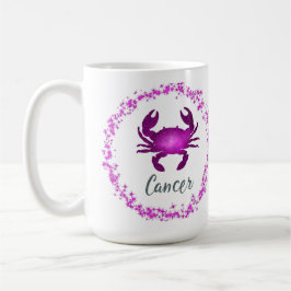 Cancer Crab Zodiac Sign Astrology pink purple  コーヒーマグカップ
