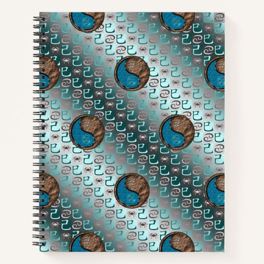 Cancer & Earth Snake Spiral Notebook ノートブック (正面)