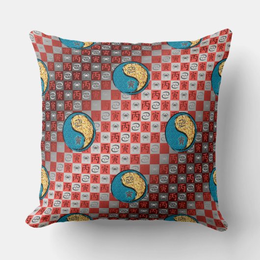 Cancer & Fire Tiger クッション (正面)