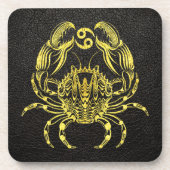 Cancer Gold on Leather コースター (正面)