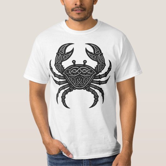 Cancer — Haunted Ink Zodiac Crab T‑Shirt Tシャツ (正面)