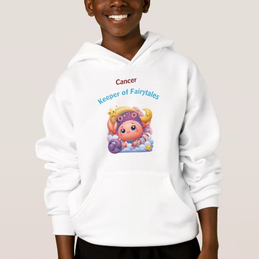 Cancer Keeper of Fairytales Zodiac Kids Hoodie Pul (正面)