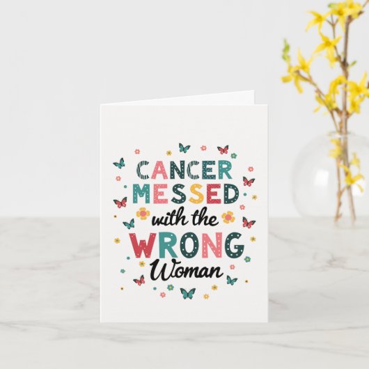 Cancer Messed With The Wrong Person カード (黄色い花)