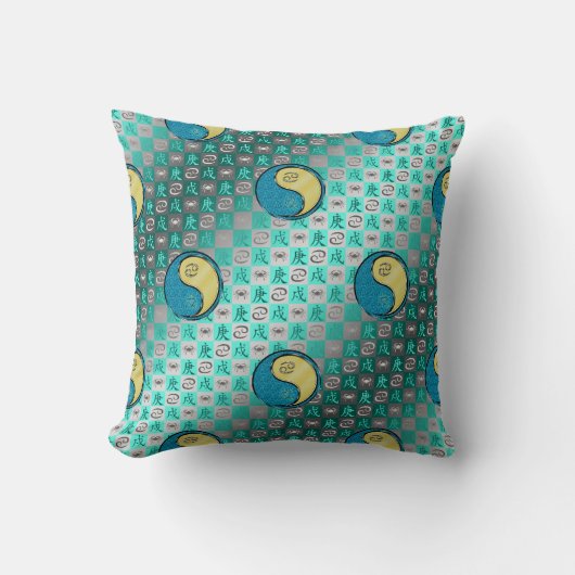Cancer & Metal Dog Throw Pillow クッション (正面)