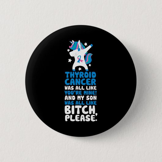 Cancer My Son Please引用文ユニコーン 缶バッジ (正面)