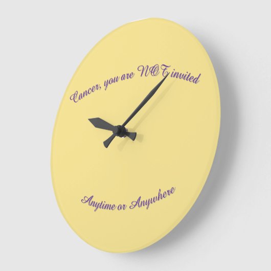 Cancer not invited clock  ラージ壁時計 (傾斜)