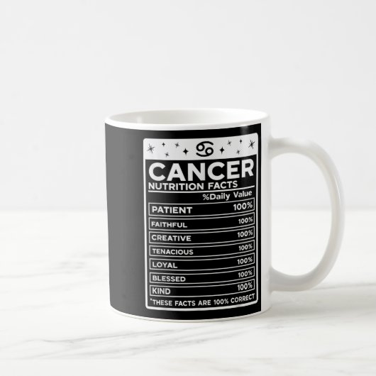 Cancer Nutritional Style Zodiac Design, Cancer  コーヒーマグカップ (右)