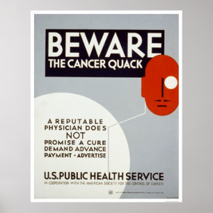 Cancer Quack 1938 WPAに注意 ポスター