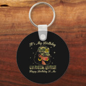 Cancer Queen Loc'd Black Woman Camo Cap Zodiac Sig キーホルダー (正面)