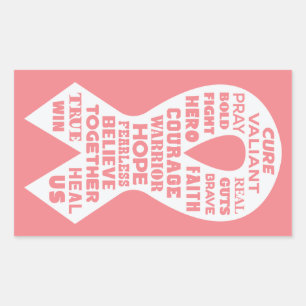 CANCER RIBBON - Guaring Stickers 長方形シール