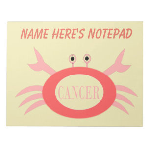 Cancer Star Sign Crabメモ帳 ノートパッド