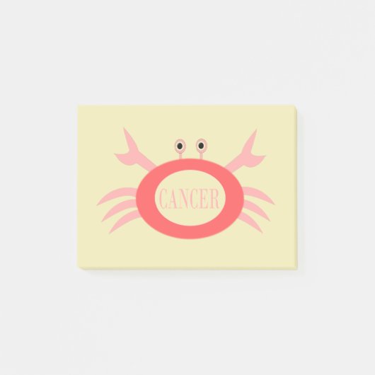 Cancer Star Sign Crab Post it notes Pad ポストイット (正面)