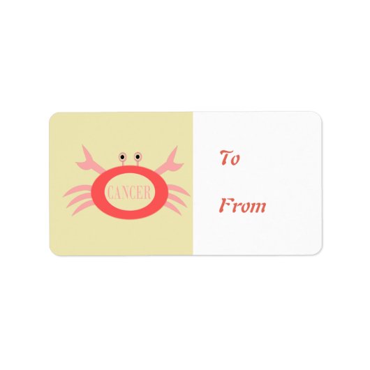 Cancer Star Sign Crab Present Labels ラベル (正面)