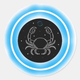Cancer Symbol – Minimal Astrology Emblem ラウンドシール