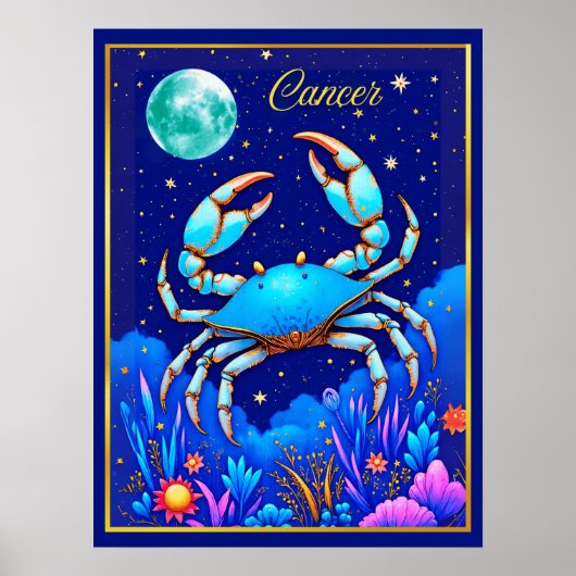Cancer the Crab Zodiac Sign ポスター (正面)