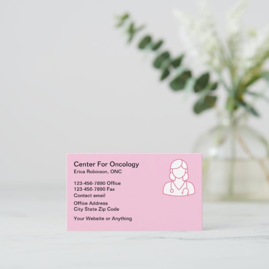 Cancer Theme Oncologist Business Cards 名刺 (スタンド正面)