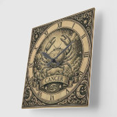 Cancer Vintage Zodiac Wall Clock スクエア壁時計 (傾斜)