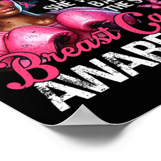 Cancer Warrior私は嵐の強い女性ピンクのリブ ポスター (角)