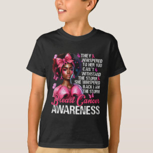 Cancer Warrior私は嵐の強い女性ピンクのリブ Tシャツ