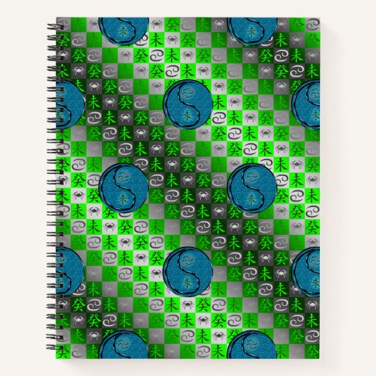 Cancer & Water Goat Spiral Notebook ノートブック (正面)