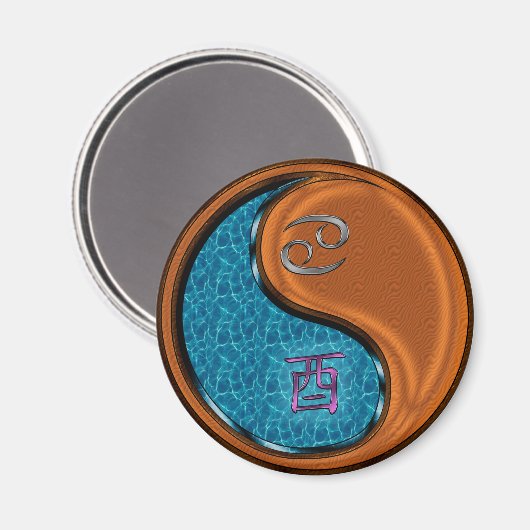 Cancer & Wood Rooster マグネット (正面/裏面)