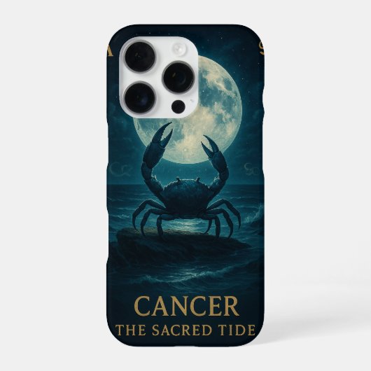 Cancer Zodiac Art – Moonlit Crab and Ocean iPhoneケース (裏面)